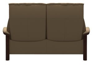 Stressless Buckingham High 2 Seat Loveseat Paloma Sand Brown Finish