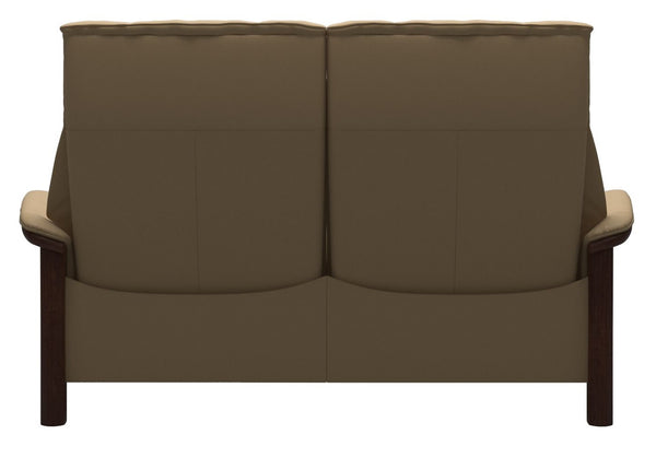 Stressless Buckingham High 2 Seat Loveseat Paloma Sand Brown Finish