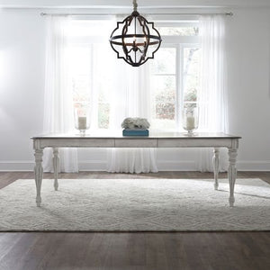 Liberty Magnolia Manor Antique White & Weathered Bark Dining Table with 4 Side Chairs