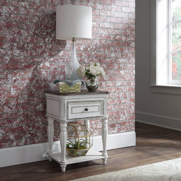 Liberty Furniture Magnolia Manor Antique White Leg Nightstand