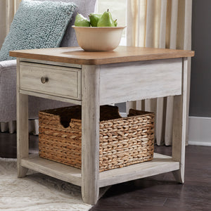 Liberty Furniture Farmhouse Reimagined End Table with Baskets