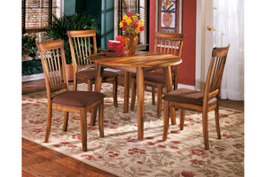 Berringer Round Dining Drop-Leaf Table Rustic Brown