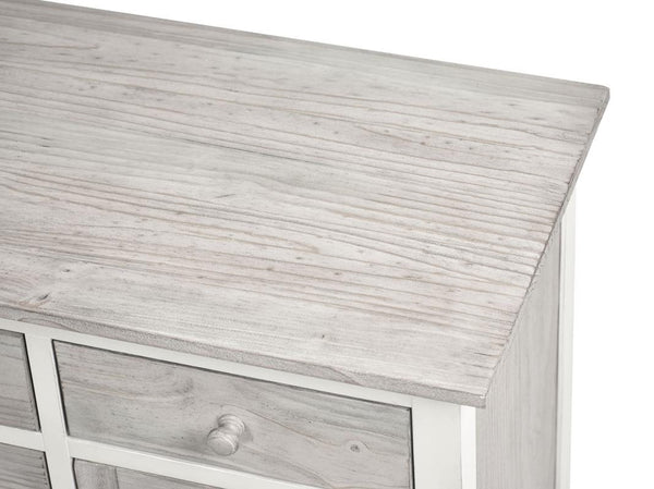 Seawinds Islamorada Clean White & Grey 6-Drawer 2-Door Dresser