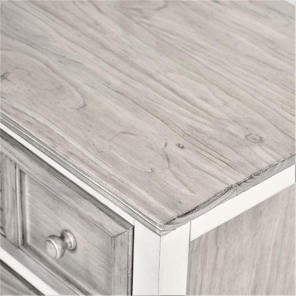 Seawinds Islamorada Clean White & Grey Distressed Grey 5-Drawer Chest