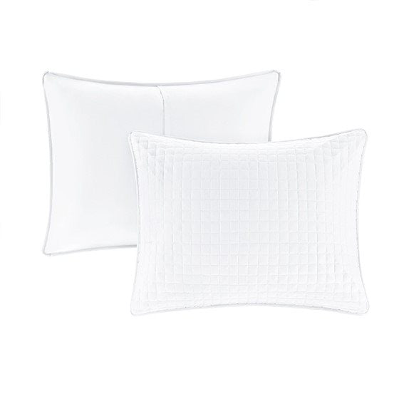 Olliix 510 Design Otto White King/California 3-Piece Reversible Quilt Set