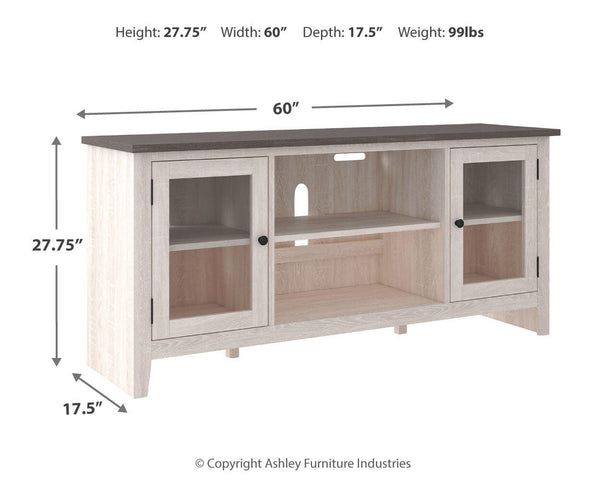 Dorrinson 60-Inch 2-Door LG TV Stand (Fireplace Optional) Two-tone