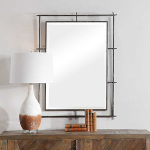 Uttermost Ironworks Ebony Industrial Mirror