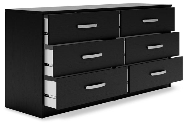 Finch 6-Drawer Dresser Black