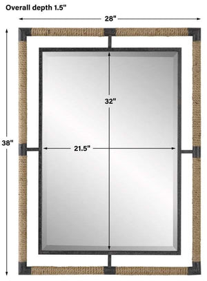 Uttermost Melville Black/Brown Mirror