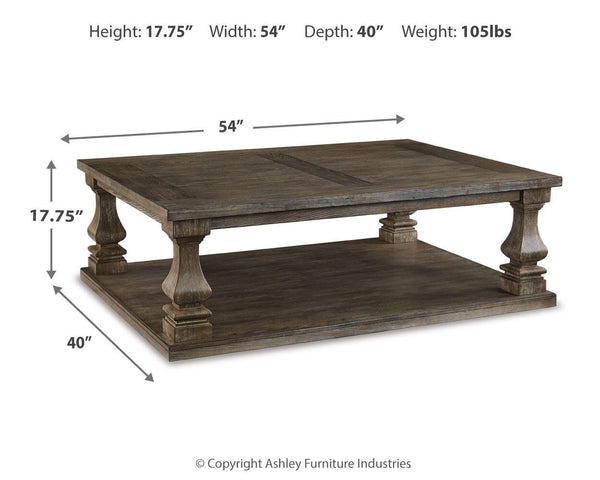 Johnelle Rectangle Coffee Table Gray
