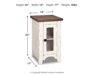 Wystfield Pastoral Charm 1-Door Chairside End Table White/Brown