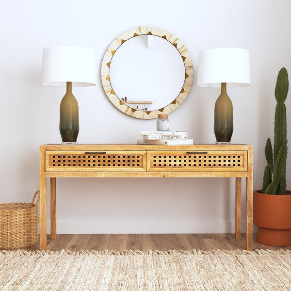 Bassett Mirror Glam Gold/White Bone Global Wall Mirror