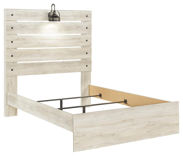 Cambeck Full Panel Bed with USB Whitewash