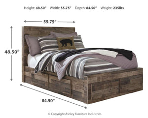 Derekson Full Panel Bed with 6-Drawers of Storage Multi Gray