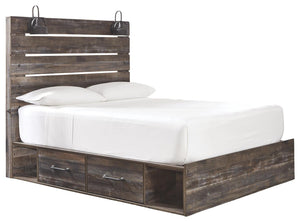 Drystan Queen Panel Bed with 4-Drawers of Storage & USB Multi