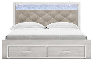 Altyra King Upholstered 2-Drawer Storage Bed White
