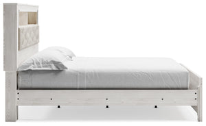 Altyra King Panel Bookcase Storage Bed White