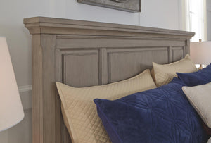 Lettner California King Sleigh Bed with 2-Drawers of Storage Light Gray