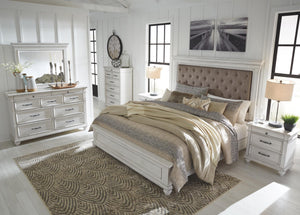Kanwyn California King Panel Bed Whitewash