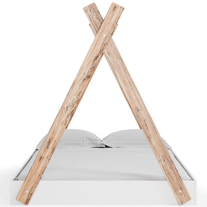 Piperton Youth Full Tent Complete Bed in Box Two-tone Brown/White