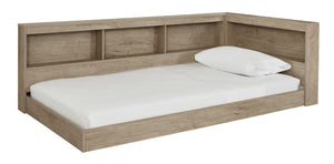 Oliah Twin Bookcase Storage Bed with USB Natural