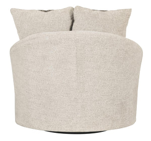 Soletren Fabric Swivel Accent Chair Stone