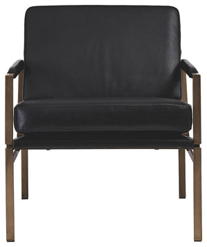 Puckman All Leather Accent Chair Black