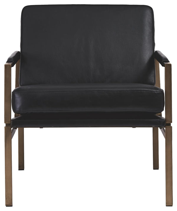 Puckman All Leather Accent Chair Black
