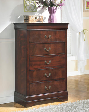 Alisdair 5-Drawer Chest Reddish Brown