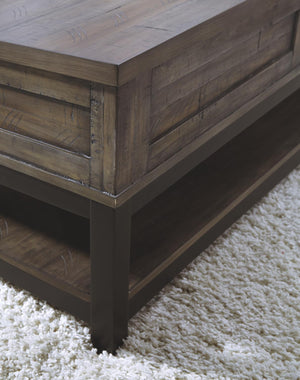 Johurst Castered Coffee Table with Lift Top Grayish Brown