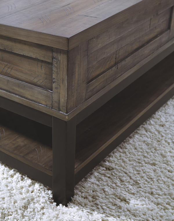 Johurst Castered Coffee Table with Lift Top Grayish Brown