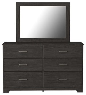 Belachime 6-Drawer Dresser & Mirror Charcoal
