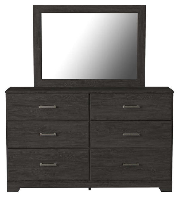 Belachime 6-Drawer Dresser & Mirror Charcoal