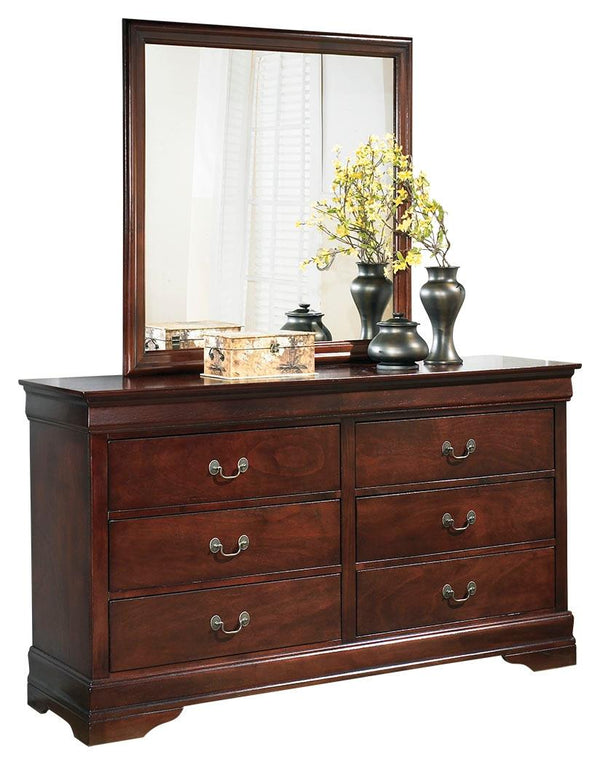 Alisdair 6-Drawer Dresser & Mirror Reddish Brown