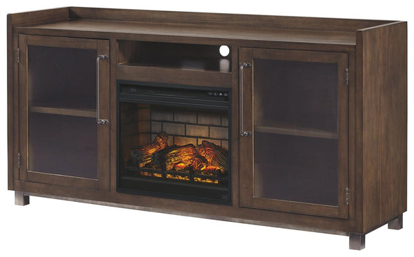 Starmore 3-Piece Entertainment Center Wall Unit with Electric Fireplace Brown/Gunmetal