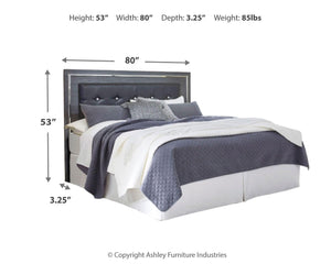 Lodanna Hollywood Glitz King/California King Upholstered Panel Headboard Gray