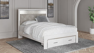 Altyra Youth Full Upholstered Button Tufted Panel Headboard White
