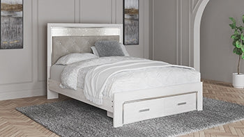 Altyra Youth Full Upholstered Button Tufted Panel Headboard White
