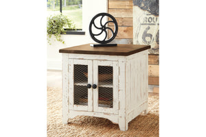 Wystfield Pastoral Charm 2-Door End Table White/Brown