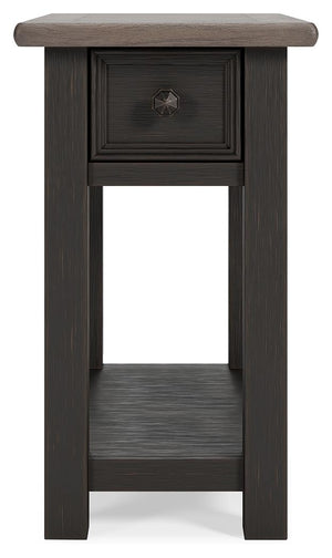 Tyler Creek 1-Drawer Chairside End Table with USB Grayish Brown/Black