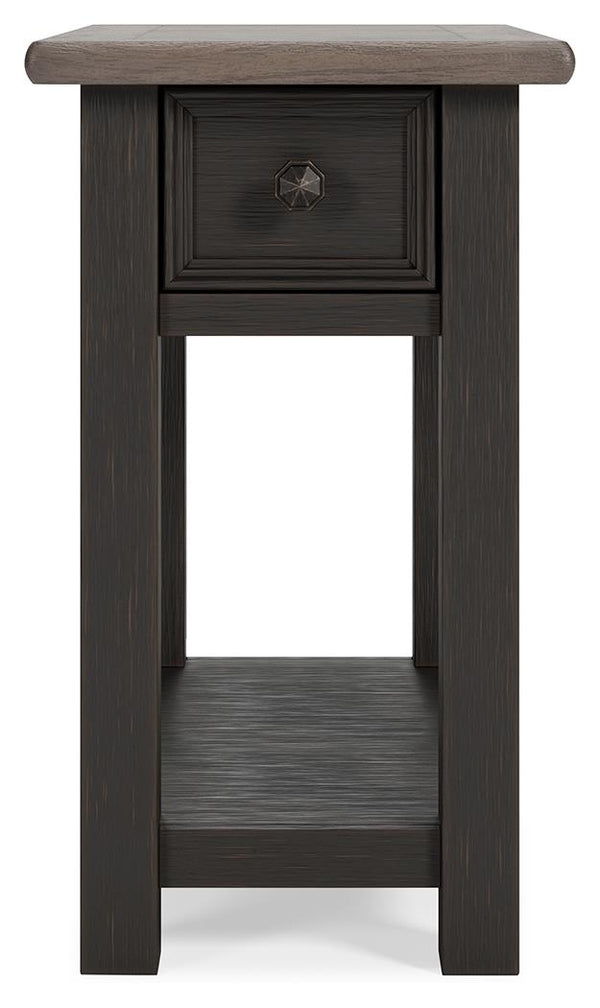 Tyler Creek 1-Drawer Chairside End Table with USB Grayish Brown/Black