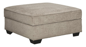 Bovarian Fabric Ottoman With Storage Stone