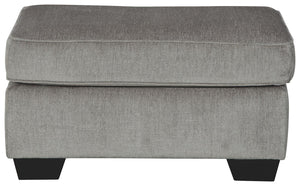 Altari Rectangle Fabric Ottoman Alloy