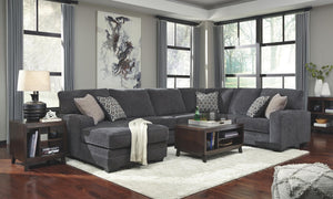 Tracling 3-Piece Fabric Stationary Sectional with Chaise Slate