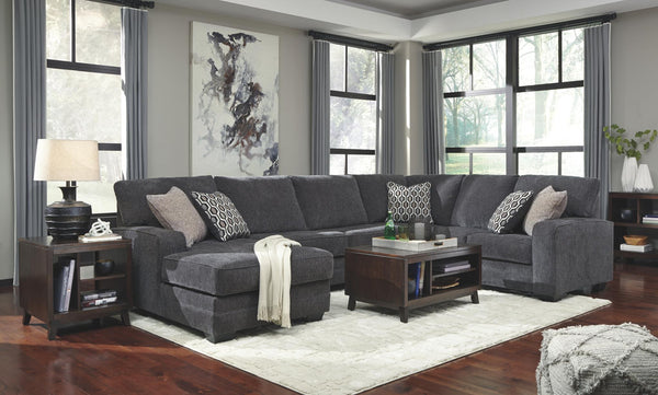 Tracling 3-Piece Fabric Stationary Sectional with Chaise Slate