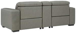 Correze 3-Piece Power Reclining Leather Sectional Loveseat with USB Gray