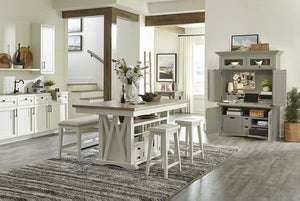 Parker House Americana Modern Collection Workstation with Led Light in Dove Color