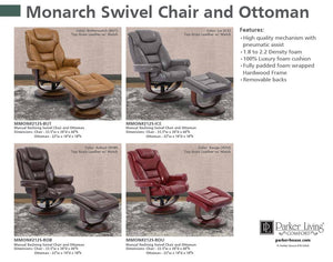Parker House Monarch Collection Ice Manual Reclining Swivel Chair & Ottoman