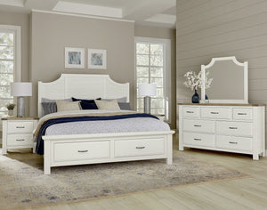 Vaughan-Bassett Maple Road Two-Tone Scalloped Queen Headboard