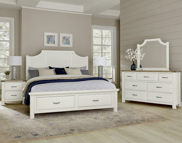 Vaughan-Bassett Maple Road Two-Tone Scalloped Queen Headboard